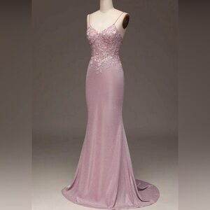 Elegant Pink Evening Gown